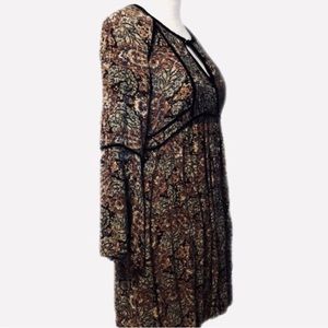 Boho American Eagle Dress with Fluted Sleeves